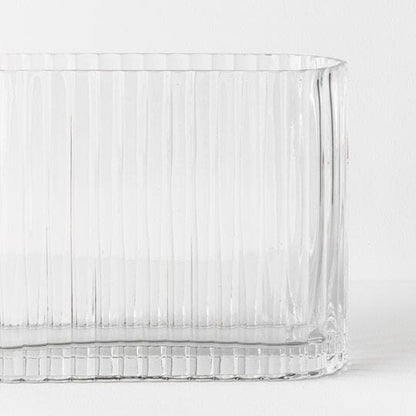 Paloma Oval Ripple Vase in Clear 16cm