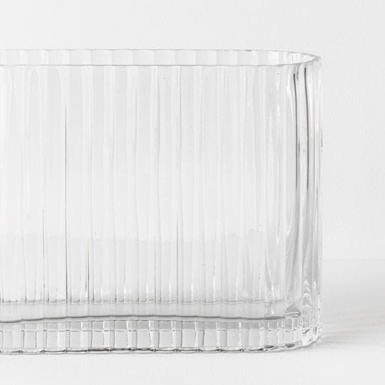 Paloma Oval Ripple Vase in Clear - Small