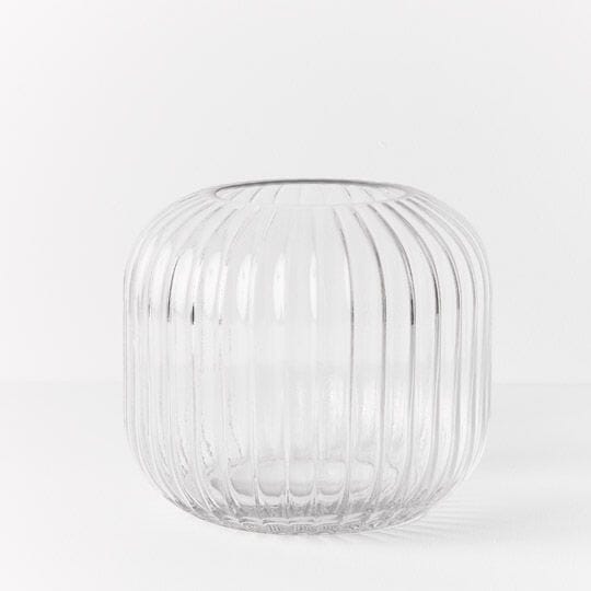 Lola Ripple Glass Vase in Clear - Large