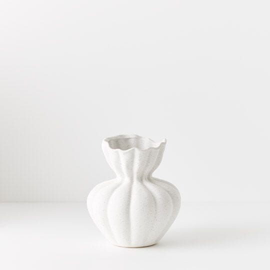 Donatella Stone Vase in White 19cm