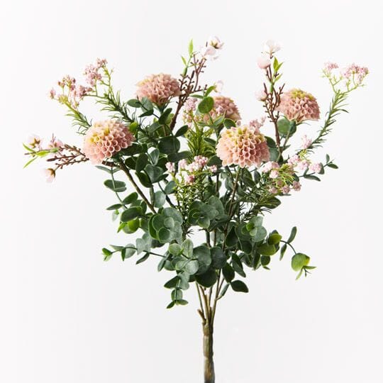 Dahlia Artificial Mix Bouquet in Pink/Green 34cm