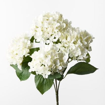Hydrangea Artificial Bush in White 46cm