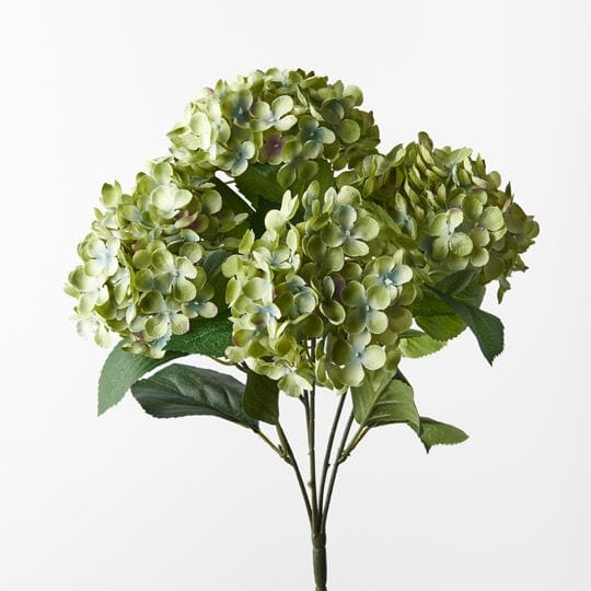 Hydrangea Artificial Bush in Green 46cm