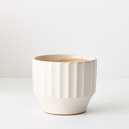 Estella Ceramic Footed Pot in Cream - Small
