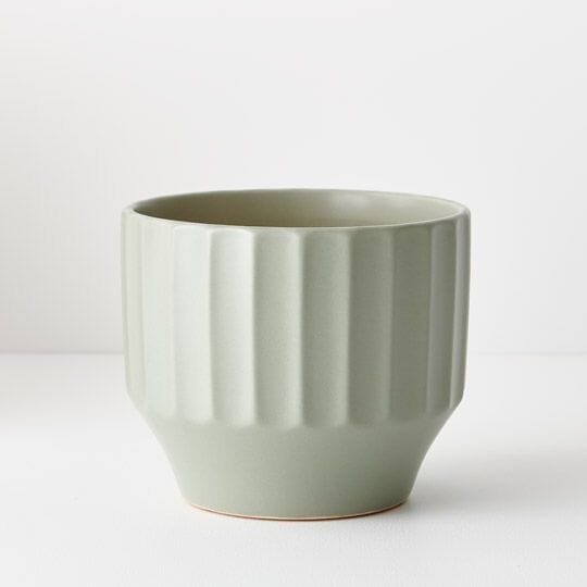Estella Ceramic Footed Pot in Sage Green - Medium