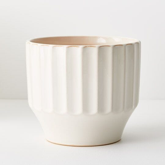 Estella Ceramic Footed Pot in Cream - Medium