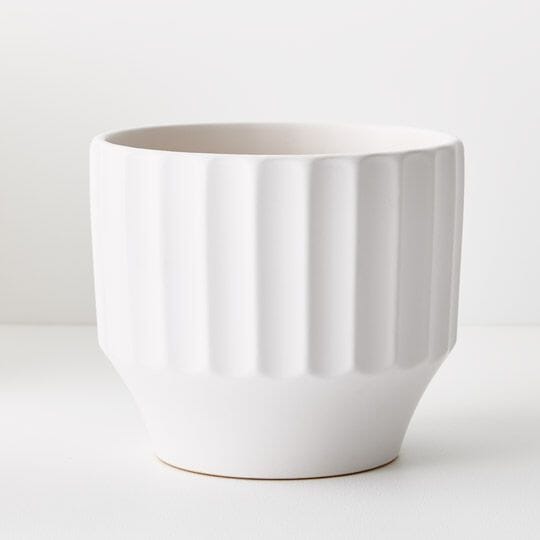 Estella Ceramic Footed Pot in White - Medium