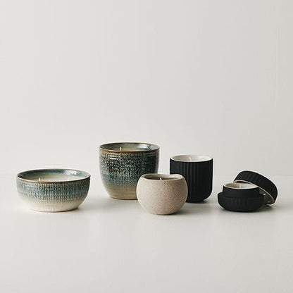 Sabine Rose Candle in Black Stone 8cm
