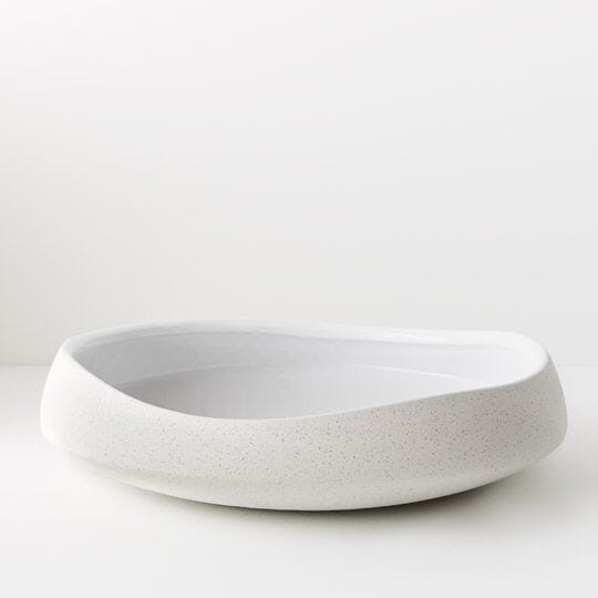 Katia Oversized Stone Bowl in Matte White - 37cm