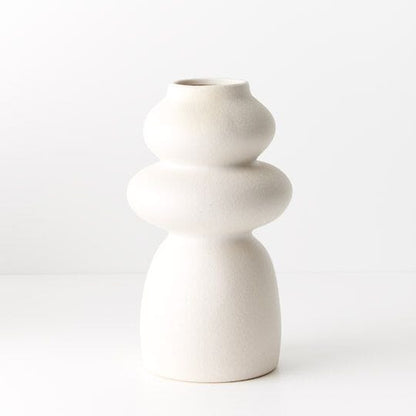 Tova Stone Vase in White - 26cm
