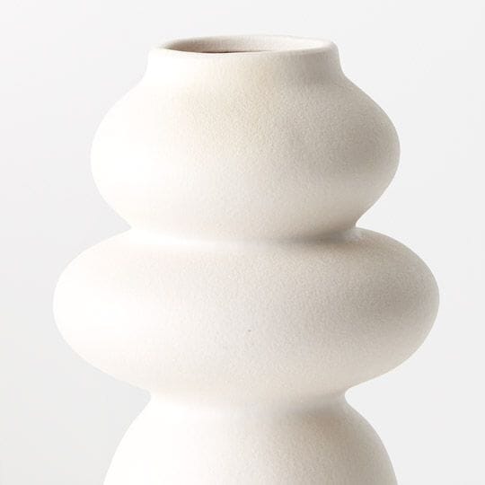 Tova Stone Vase in White - 26cm
