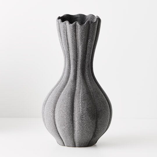 Allegra Stone Vase in Black 30cm