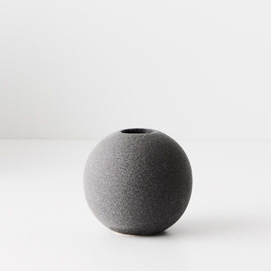 Katia Textured Ball Vase in Black - Small