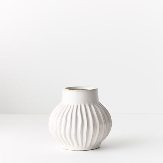 Mavise Ceramic Vase in White - Small