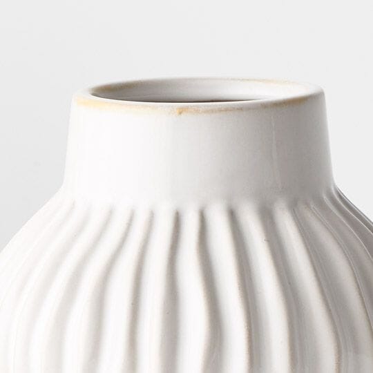 Mavise Ceramic Vase in White - Small
