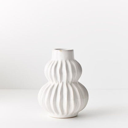 Mavise Ceramic Vase in Satin White 18cm