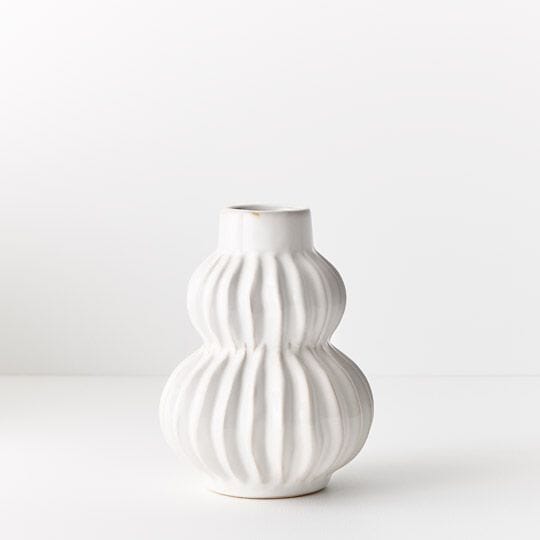Mavise Ceramic Vase in White 18cm