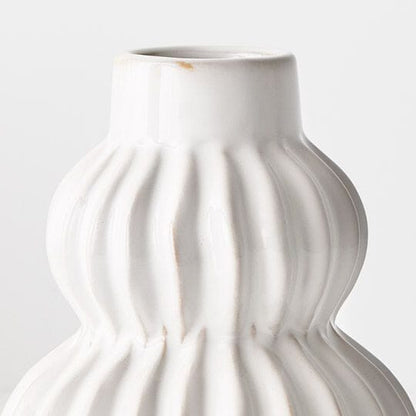 Mavise Ceramic Vase in Satin White 18cm