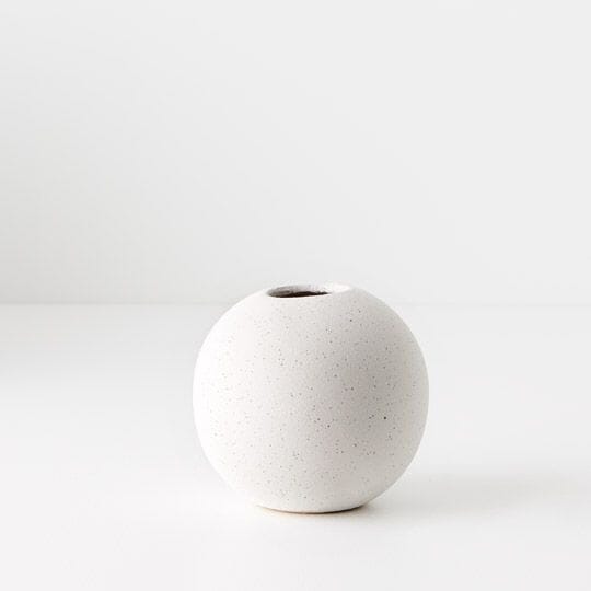 Katia Textured Ball Vase in White - Small