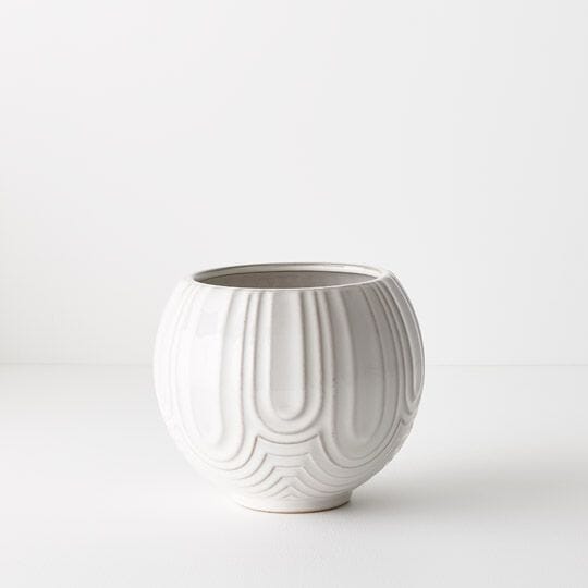 Mavise Ceramic Pot in White - Small