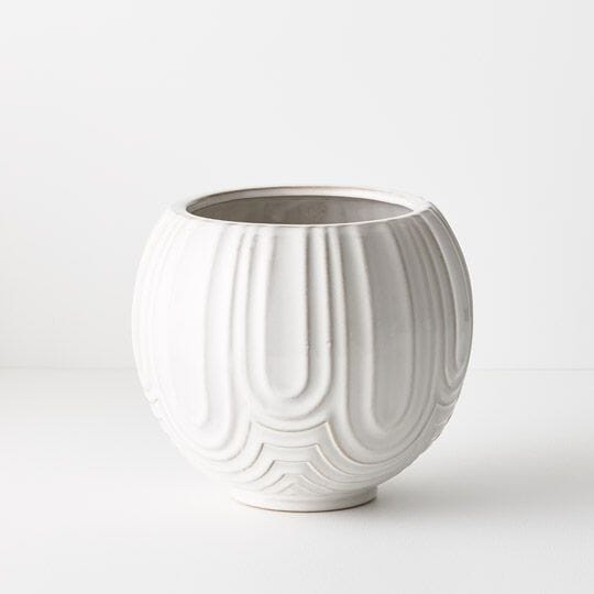 Mavise Ceramic Pot in White - Medium