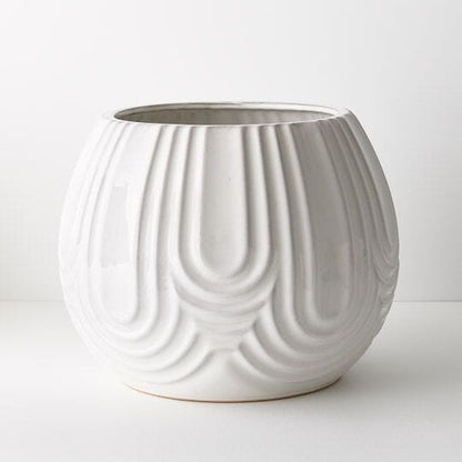 Mavise Ceramic Pot in White - Large