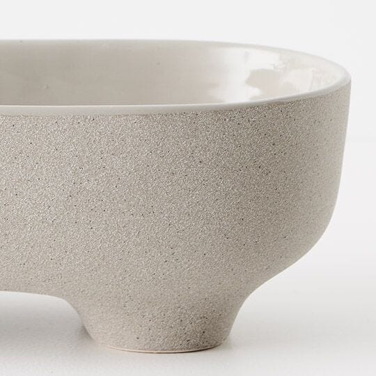 Katia Stone Footed Serving Bowl in Sand 30.5cm