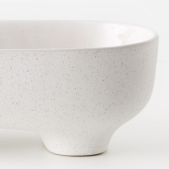 Katia Stone Footed Serving Bowl in Matte White 30.5cm
