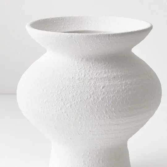 Tova Stoneware Vase in White 23cm
