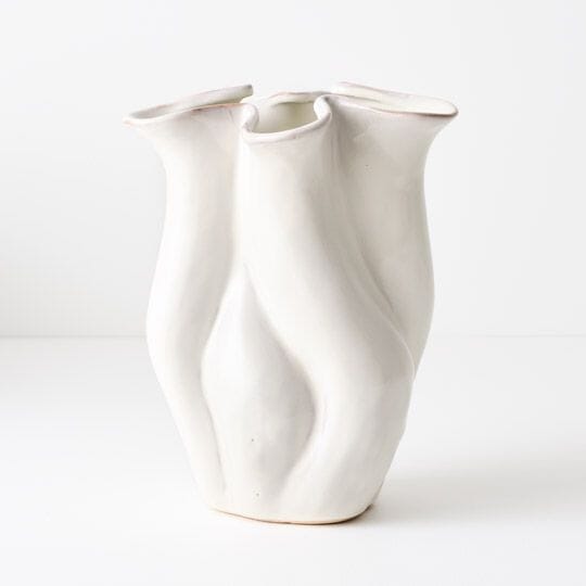 Rima Ceramic Vase in Satin White 24cm