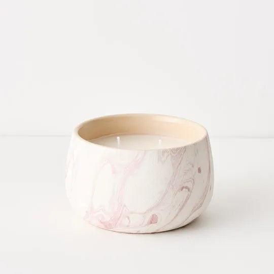 Ophelia Stoneware Candle in Boysenberry Swirl 12.5cm