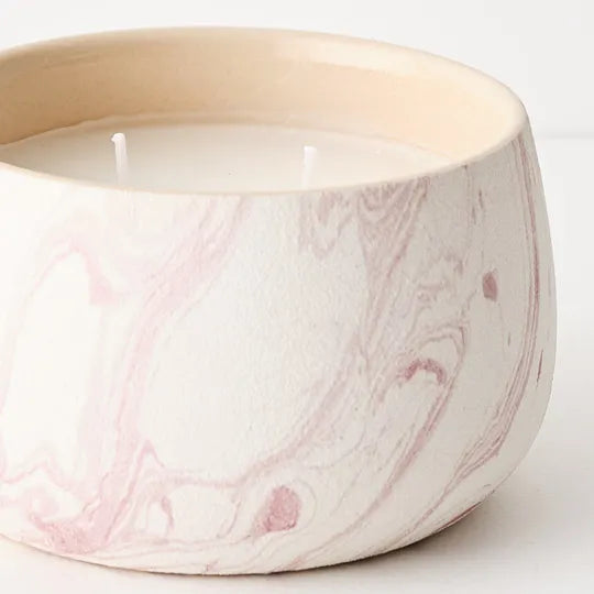 Ophelia Stoneware Candle in Boysenberry Swirl 12.5cm