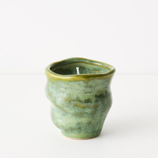 Inez Fig Candle in Satin Green 8cm