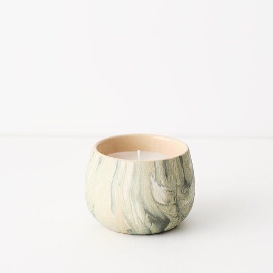 Ophelia Stoneware Candle in Sage Swirl 12.5cm