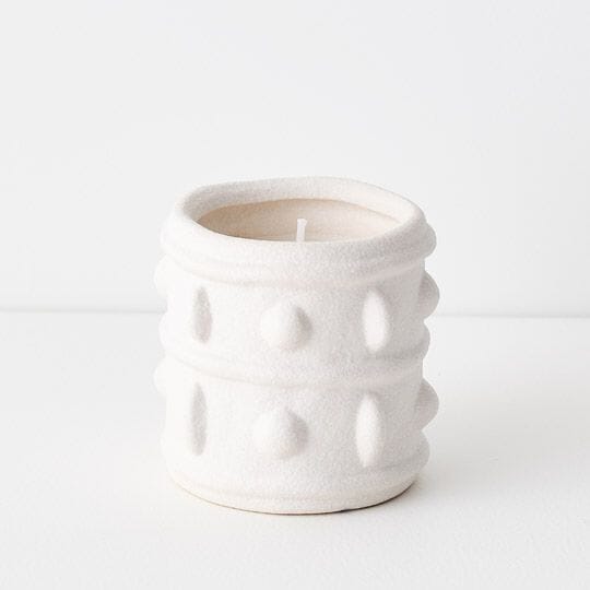 Juanita Stoneware Candle in White 8.5cm