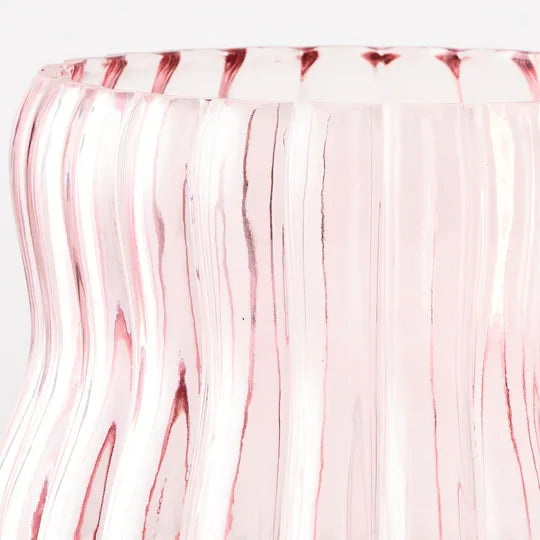 Petra Glass Vase in Pink 20cm