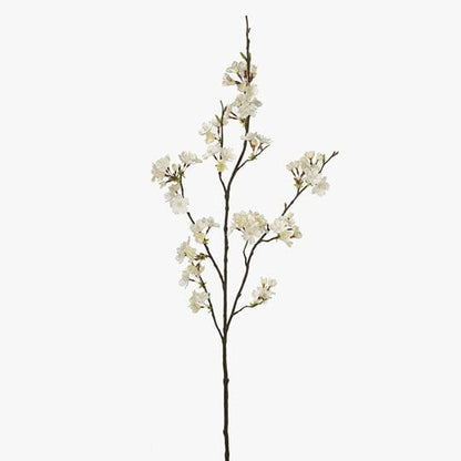Plum Faux Blossom in White - 105cm