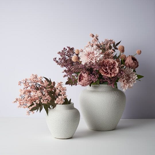 Odelle Texture Vase or Pot in White - Small