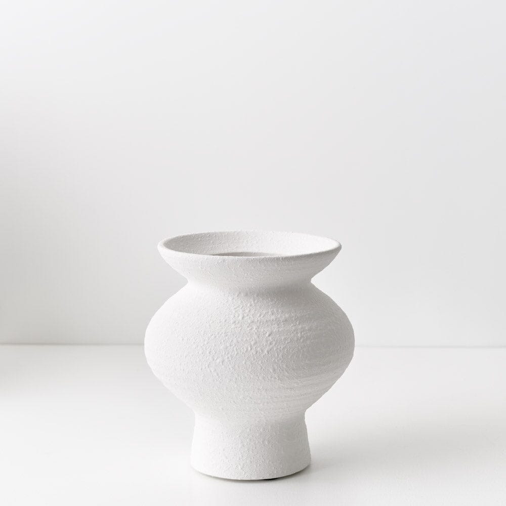 Tova Stoneware Vase in White 23cm