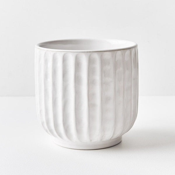 Dalia Footed Pot White Med (Save 17%)