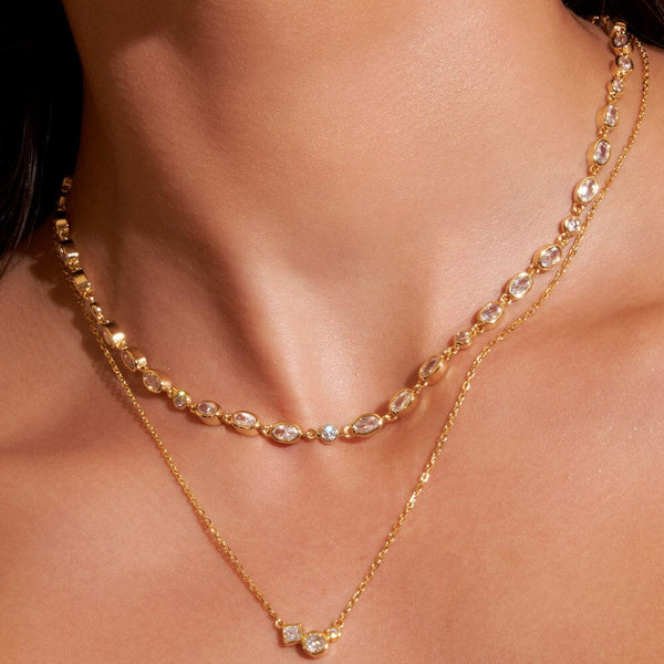 Isadora Gold Necklace Stone Arms of Eve