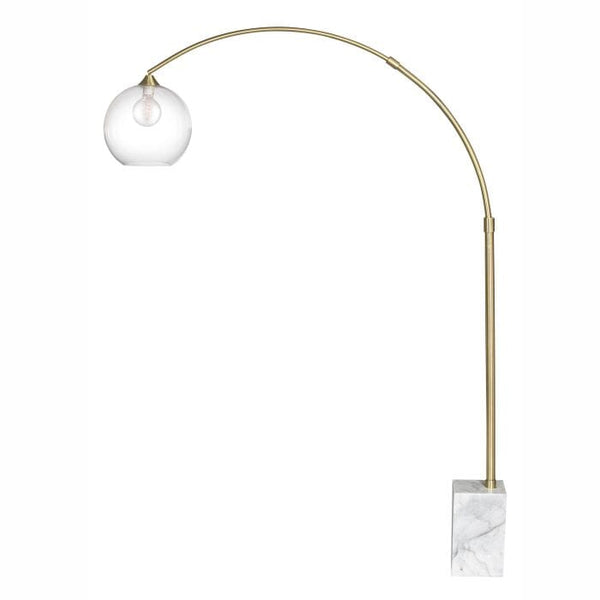 Ortega Marble/Brass Floor Lamp in Gold/White