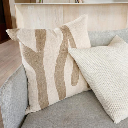 Zanth Feathered Cushion - Ivory/Natural 50x50cm