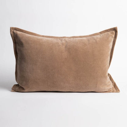 Evelyn Velvet Feathered Cushion - Natural 50x50cm
