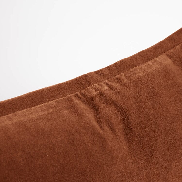 Evelyn Velvet Feathered Lumbar Cushion - Nutmeg 40x60cm