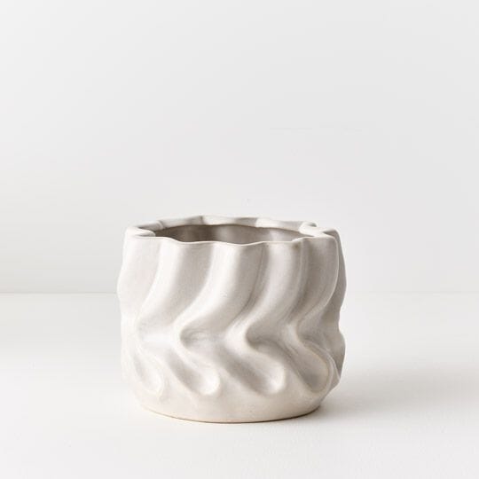 Layali Stoneware Pot in White 18cm