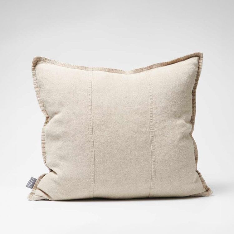 Luca Feathered Linen Cushion - Natural 50x50cm