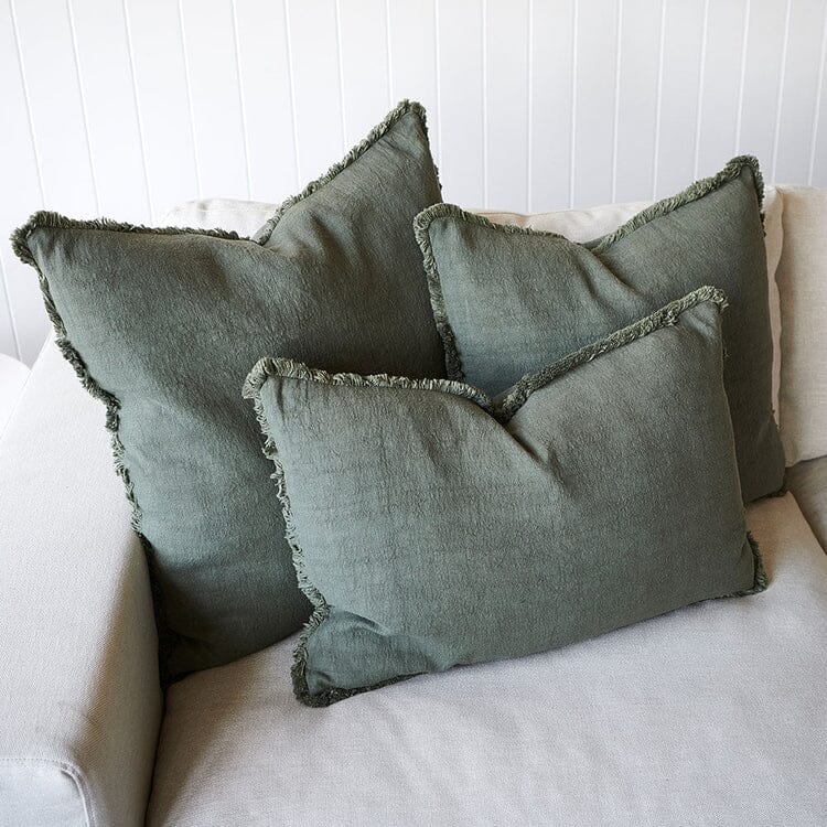 Eadie Lifestyle - Luca Boho Linen Cushion - Khaki 40cmx60cm