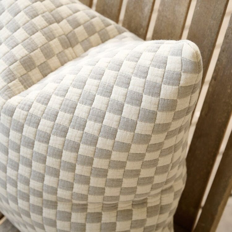 Gambit Lumbar Cushion - Off White/Silver 40x60cm