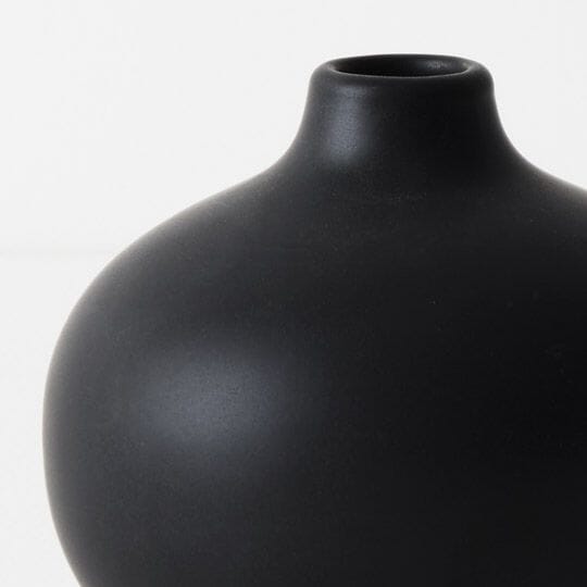 Isola Ceramic Vase in Black 10cm